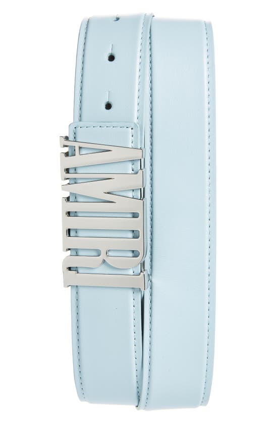 Logo Leather Belt in Blue - Amiri