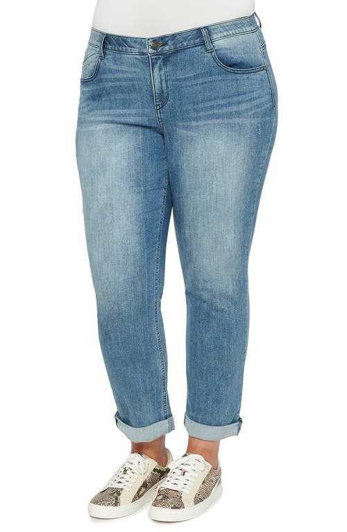 Wit & Wisdom 'Ab'Solution Distressed Girlfriend Jeans in Blue at Nordstrom,  14W