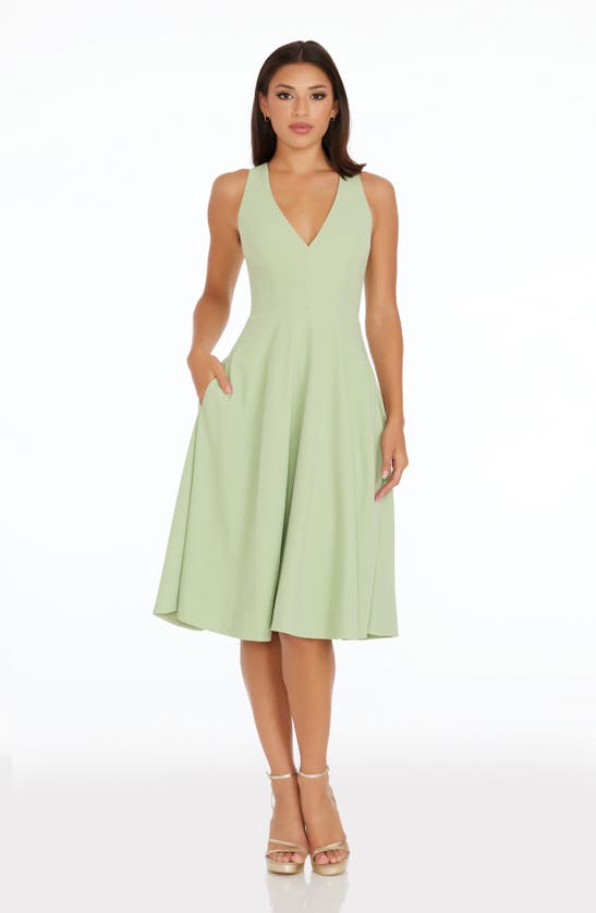 Shop Dress The Population Catalina Fit & Flare Cocktail Dress In Sage