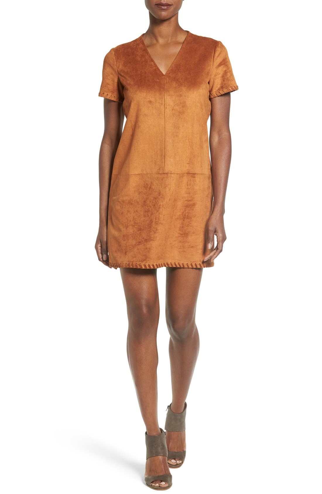 suede shift dress