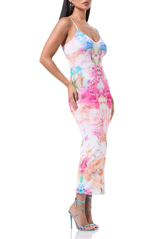 Shop Afrm Amina Print Slipdress In Falling Petal