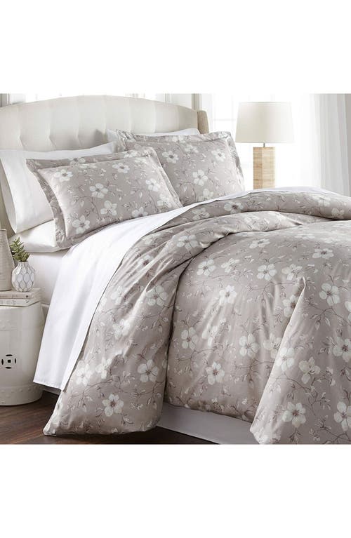 Southshore Fine Linens Ultra-soft 300 Thread-count Cotton Duvet Cover Set In Floral Taupe/grey