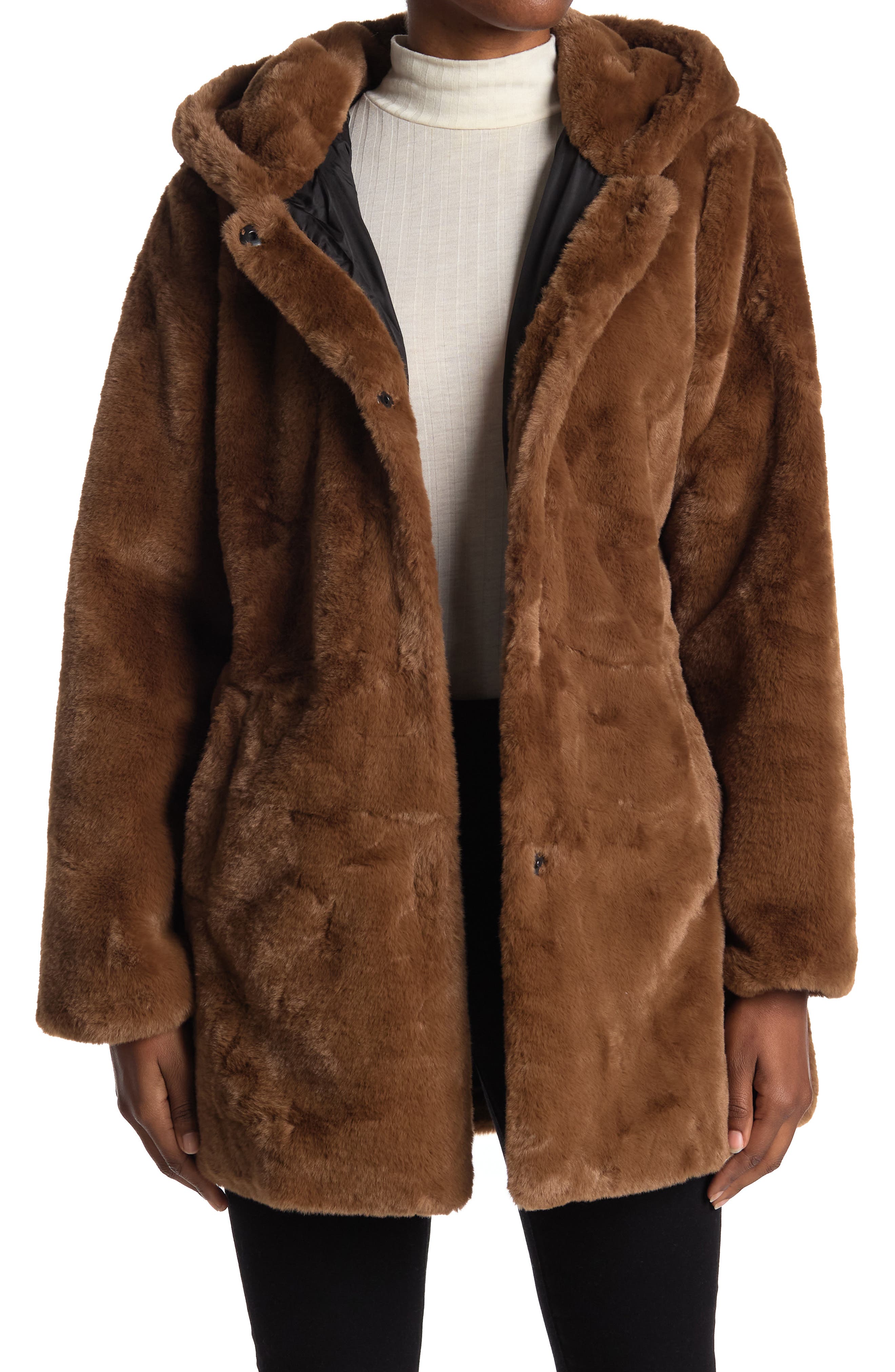 Sebby faux shop fur coat