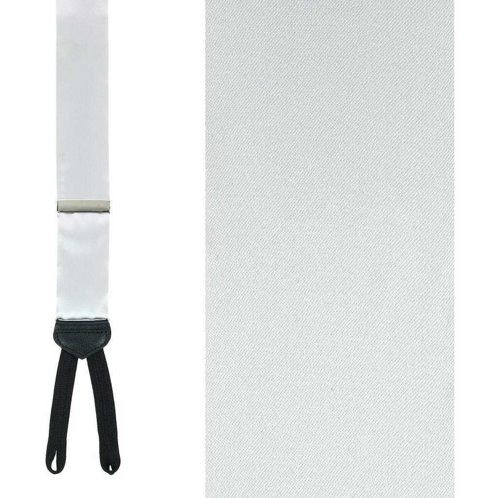 Trafalgar Big & Tall Sutton Solid Silk Formal End Suspenders In Silver