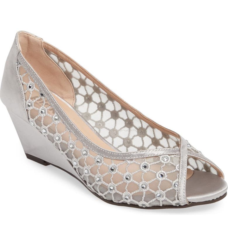 Paradox London Pink Brianna Crystal Embellished Lace Wedge (Women ...