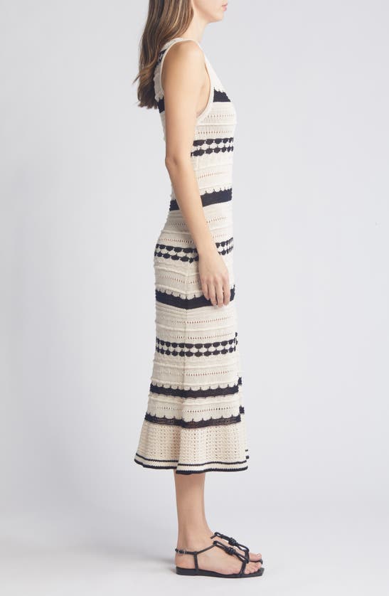 Shop Zoe And Claire V-neck Sleeveless Midi Sweater Dress In Natural