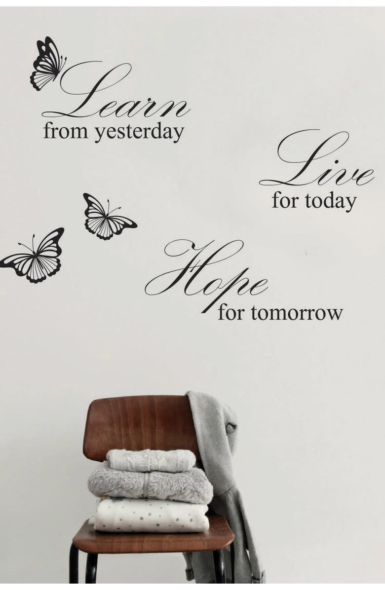 WALPLUS Black Live Learn Hope Quote Decal, Main, color, MULTI
