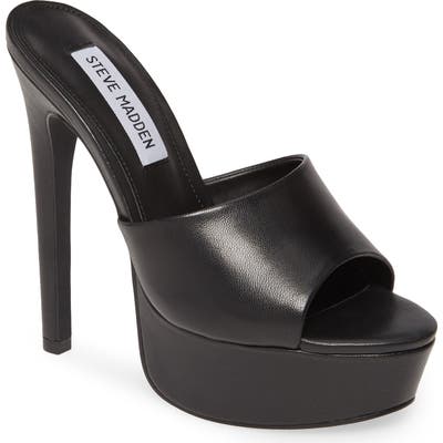 Steve Madden Identity Platform Slide Sandal- Black