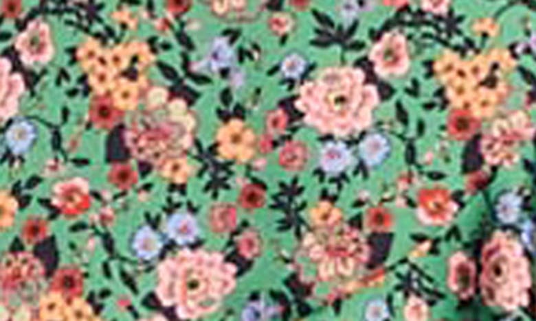 Sandro Short-sleeved Dress With Floral Print In Green Orange
