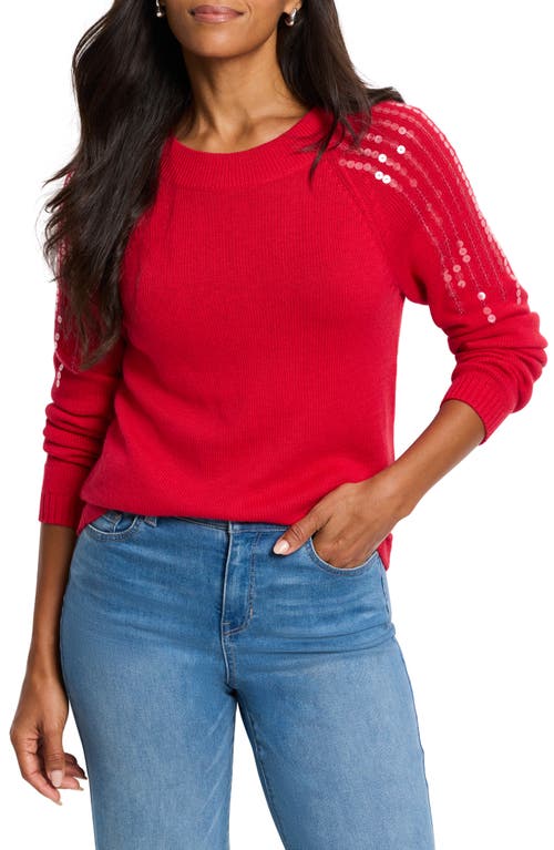 Shop Nic + Zoe Nic+zoe Subtle Shine Sequin Sweater In Amaryllis