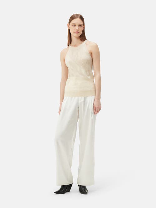 Gobi Mongolian Cashmere Organic Color Cashmere Top In Off White
