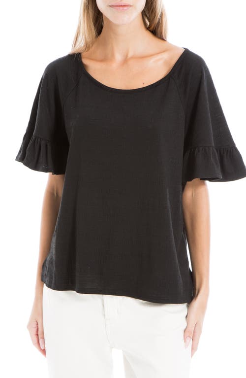 Max Studio Flutter Texture Knit T-shirt In Black