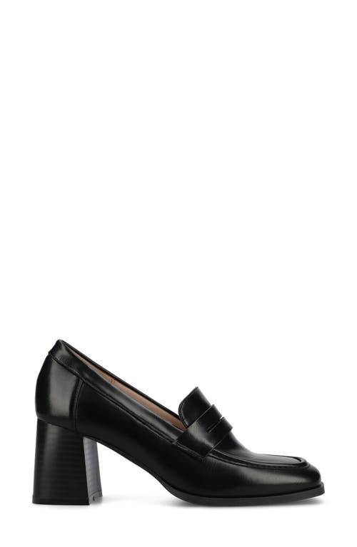 Journee Collection Ezzey Platform Penny Loafer Pump In Black Smooth