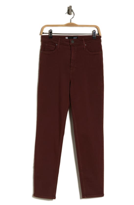 Shop Kut From The Kloth Naomi High Waist Fab Ab Ankle Skinny Jeans In Mocha Jm