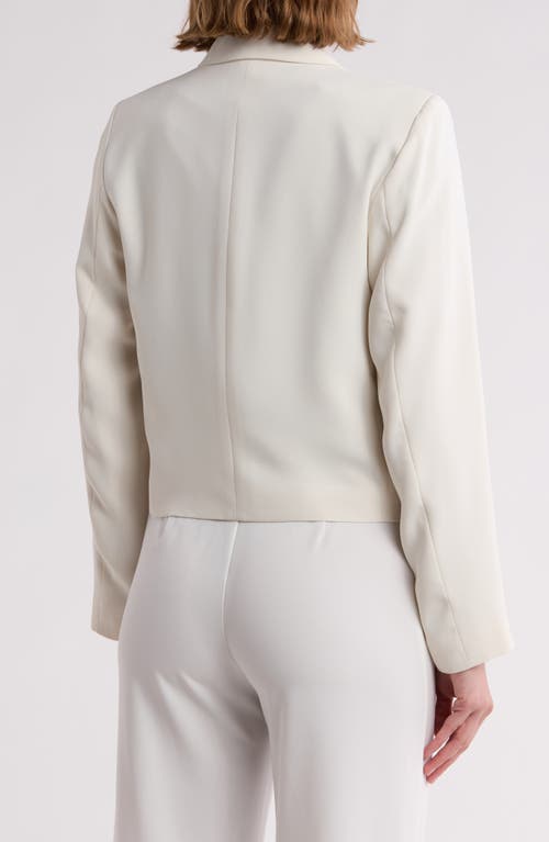 Gemma + Jane Double Breasted Crop Blazer In Eggshell