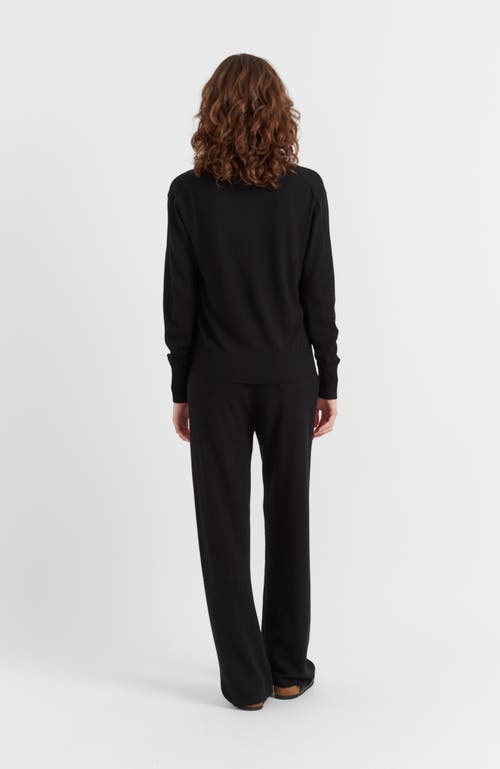 Chinti & Parker Pure Merino Ultra Fine V-neck Knit Cardigan In Black