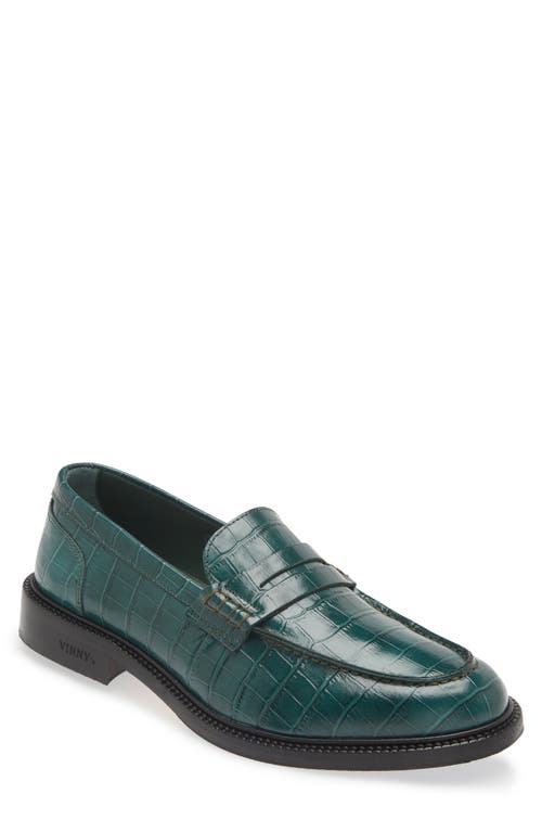 VINNY'S Townee Penny Loafer in Green Croco Pattern at Nordstrom, Size 11Us