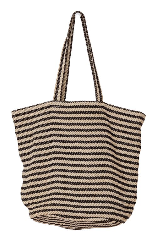Will And Atlas Paris Stripe Jute Tote In Black/white