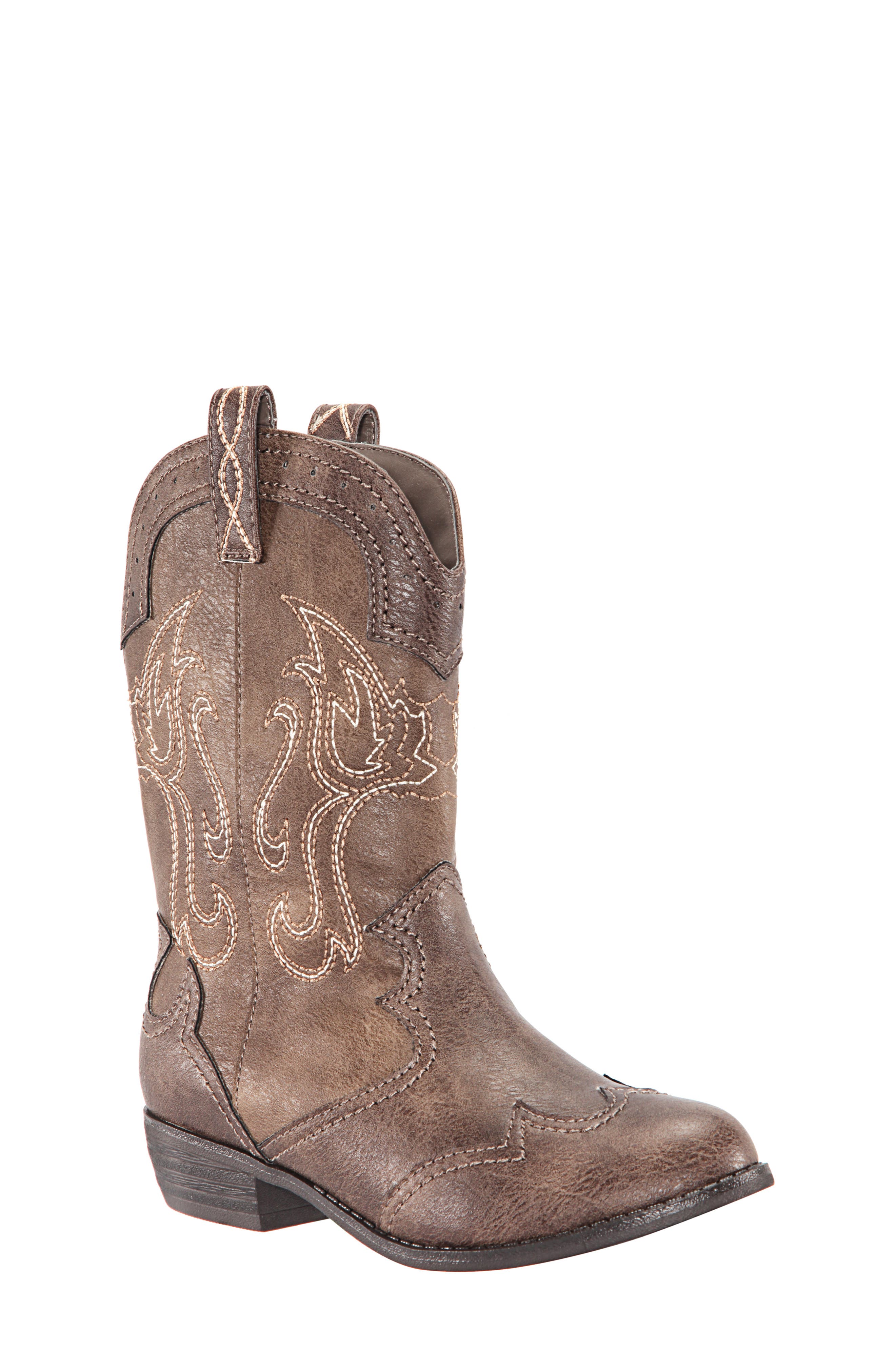 UPC 794378367772 product image for Girl's Nina Beti Western Boot, Size 3 M - Brown | upcitemdb.com
