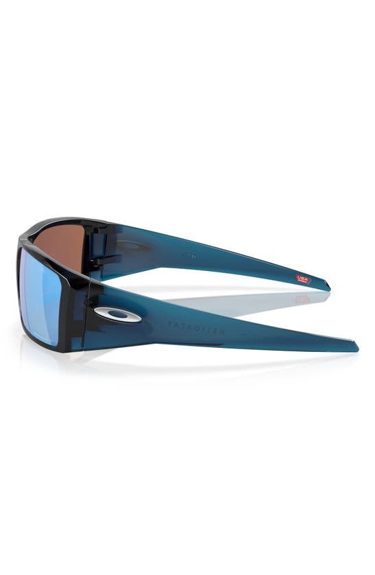 Shop Oakley Heliostat 61mm Prizm™ Polarized Rectangular Sunglasses In Dark Blue