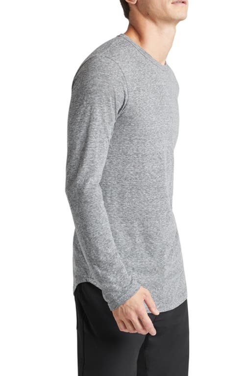 Shop Goodlife Scallop Crewneck Long Sleeve T-shirt In Heather Grey