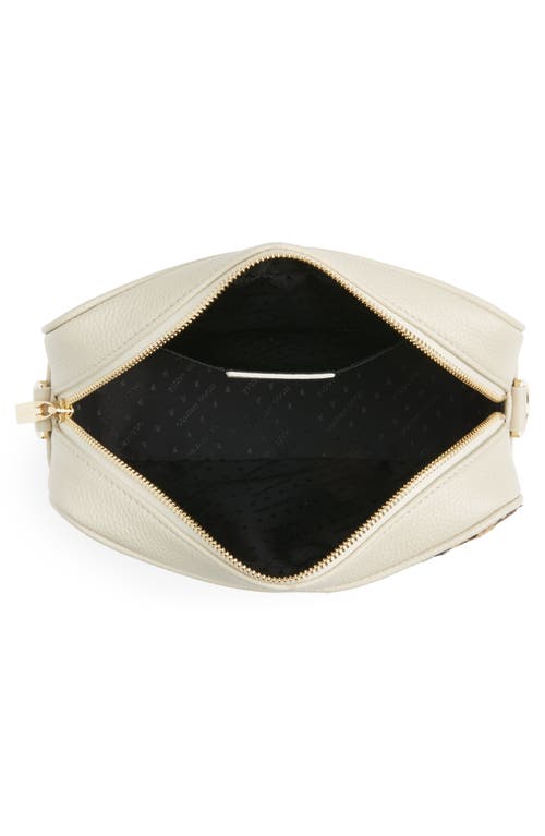 Shop Golden Goose Star Metallic Leather Camera Bag In Ivory/brown