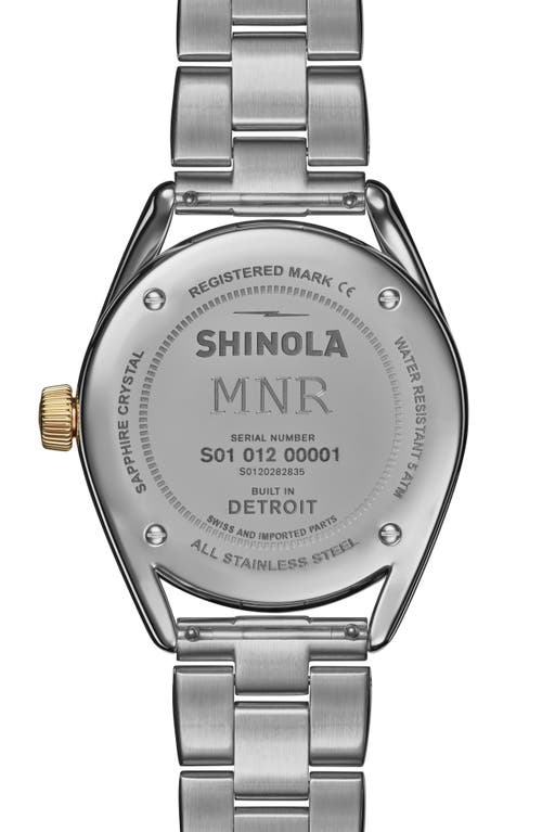 Shop Shinola Derby Two-tone Bracelet Watch, 38mm In Two Tone/mop