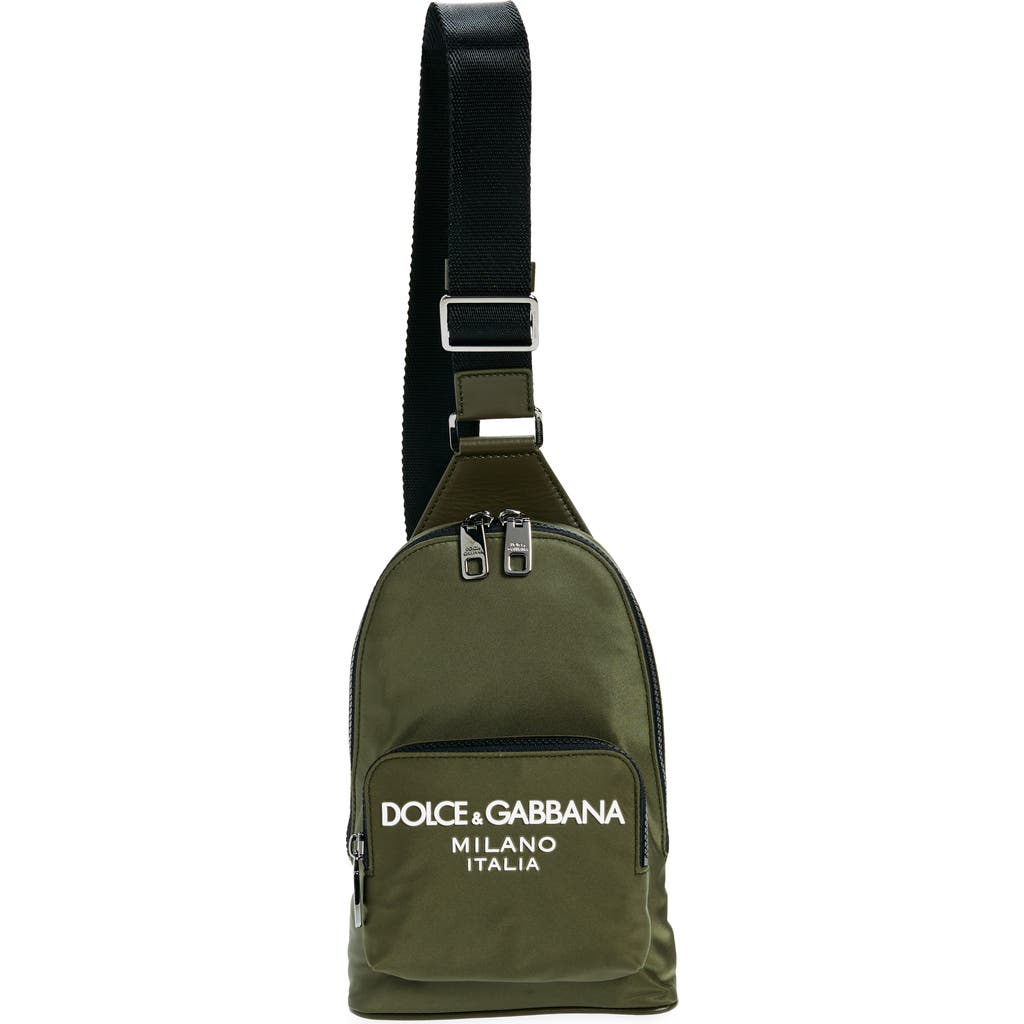 Dolce & Gabbana Dolce&gabbana Nylon Crossbody Sling Bag In Green