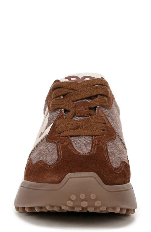 Sam Edelman Langley Lace Up Sneaker Brown Houndstooth Suede In Brown Multi