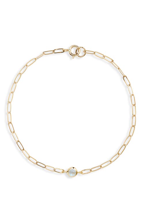 Shop Anzie Bezel Pendant Bracelet In Moonstone White