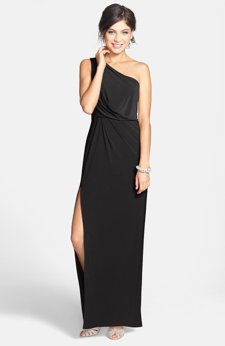 Hailey by Adrianna Papell One-Shoulder Jersey Gown | Nordstrom
