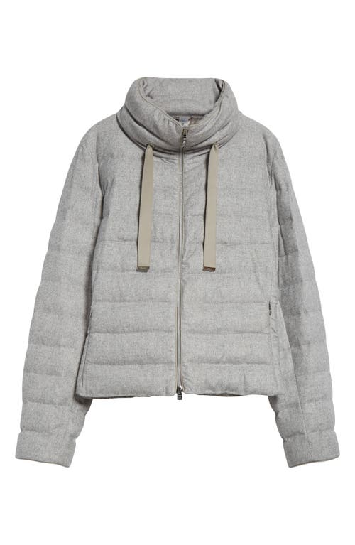 Herno Cashmere & Silk Down Jacket In Grey