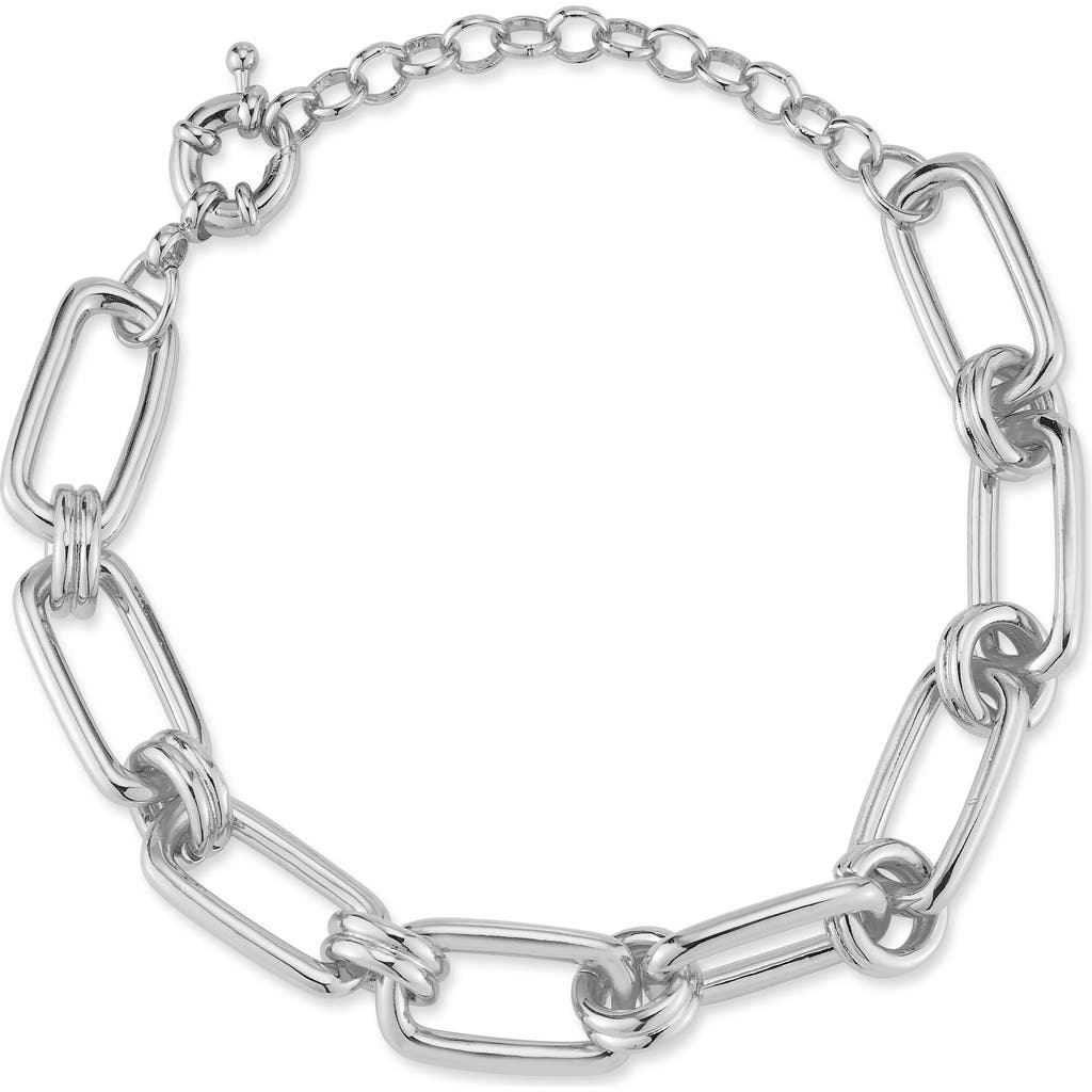 Shop Chloe & Madison Chloe And Madison Oval Link Chain Bracelet In Silver