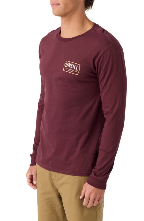 Shop O'neill Dither Long Sleeve Graphic T-shirt In Burgundy