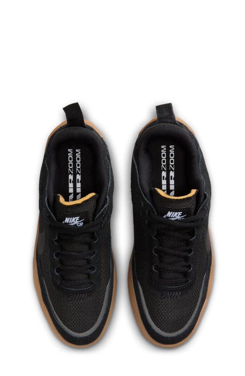 Nike Kids' Sb Day One Skate Sneaker In Black/ Black/ Gum Brown/ White