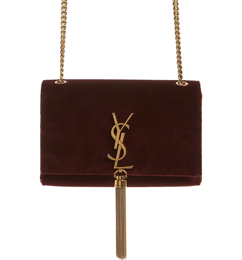 Saint Laurent Small Kate Tassel Velvet Crossbody Bag | Nordstrom