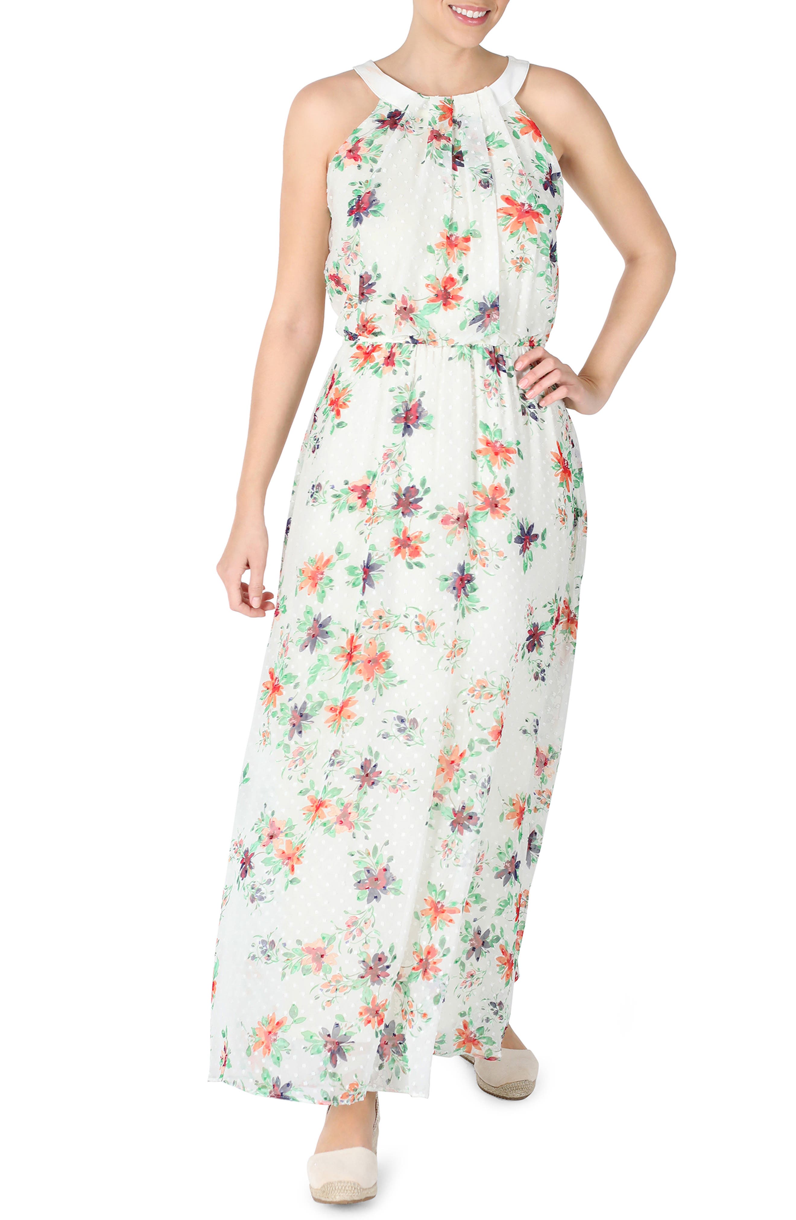 Robbie Bee Floral Halter Neck 