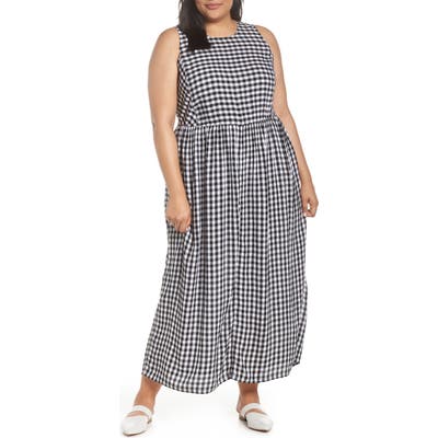 Plus Size Caslon Smocked Cotton Maxi Dress