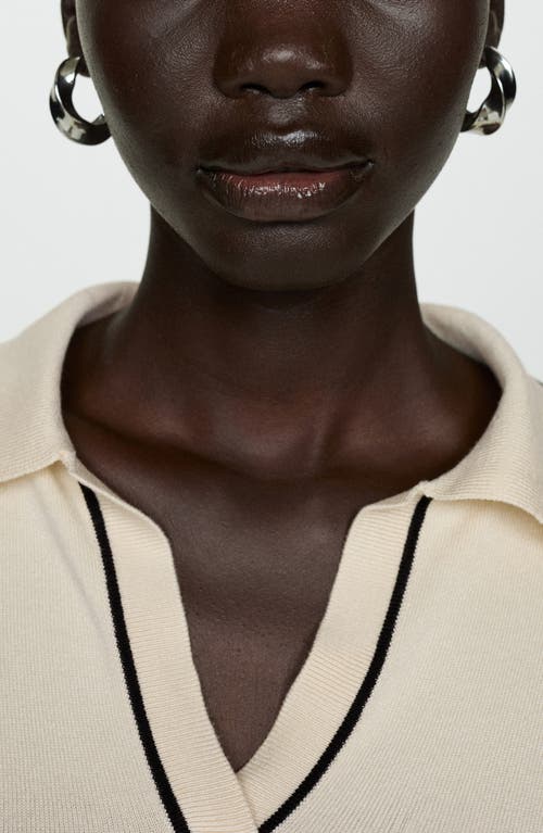 Mango Spread Collar Sweater In Ecru