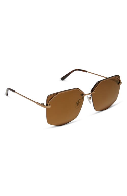 Diff Bree 62mm Square Sunglasses In Brown Gold Flash