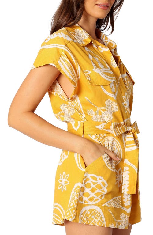Petal And Pup Petal & Pup Georgina Cotton & Linen Romper In Yellow