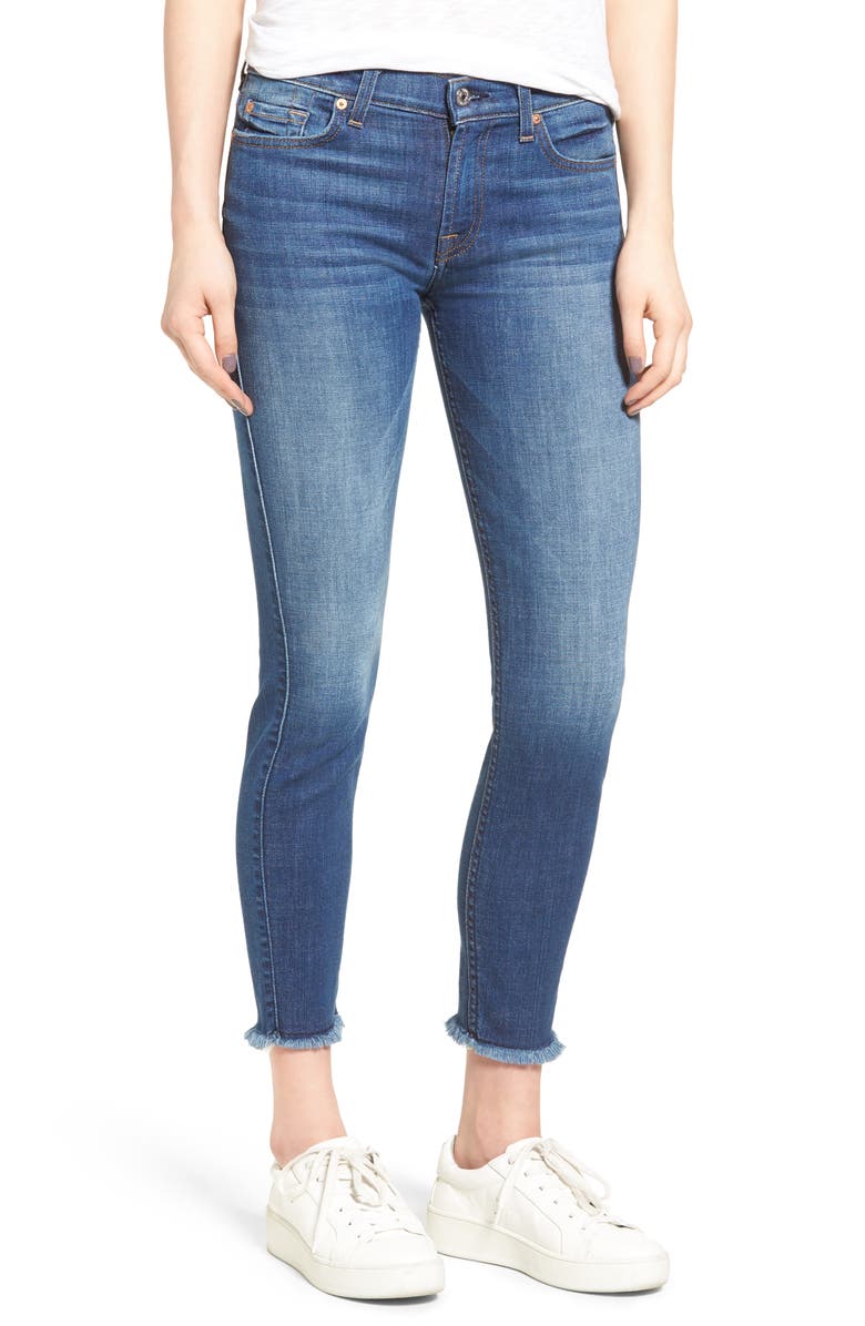7 For All Mankind® Frayed Hem Ankle Skinny Jeans (Bondi Beach) | Nordstrom