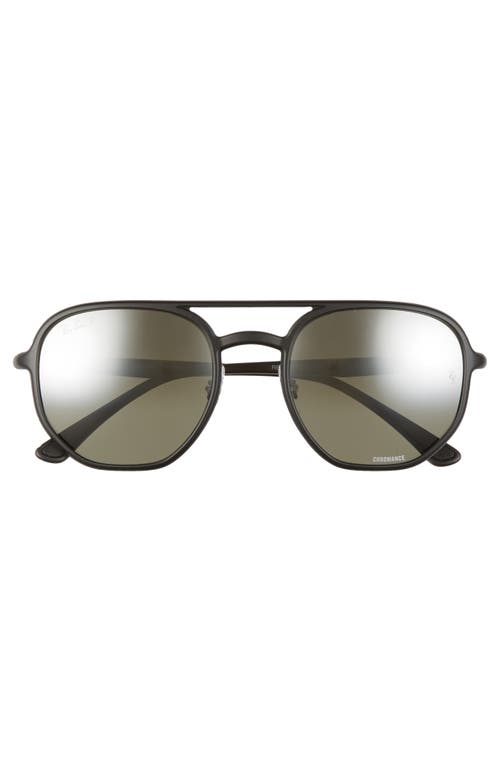 Ray Ban Ray-ban 53mm Chromance Polarized Aviator Sunglasses In Black/grey Grad Polar