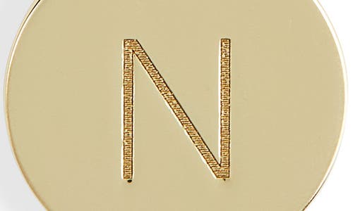 Meshmerise Initial Disc Pendant Necklace In Yellow-n