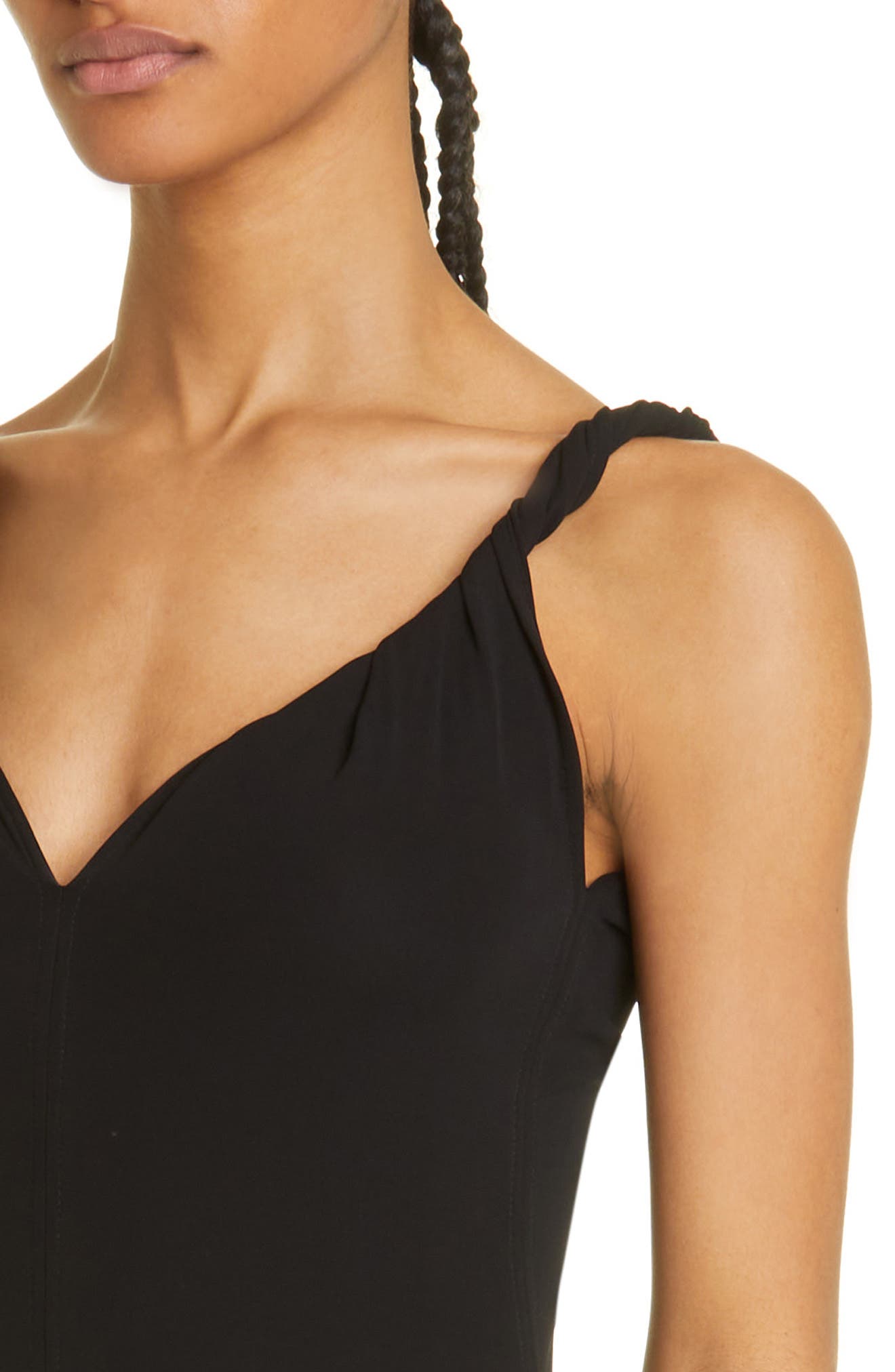 chinese dress ladies Boatneck jersey dress black  TOTEME