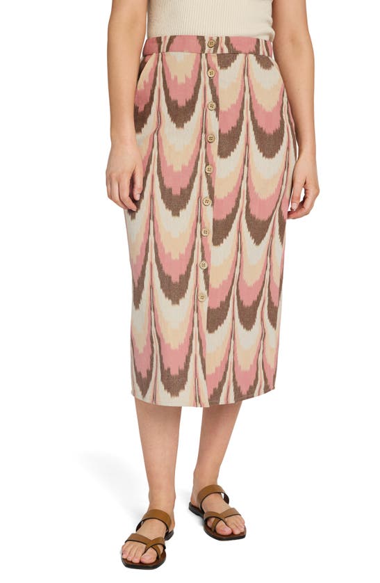 Shop Faherty Whitley Print Front Button Skirt In Desert Ikat