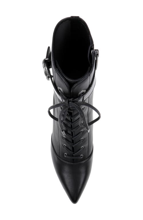 Shop L Agence L'agence Elegante Pointed Toe Bootie In Black Leather