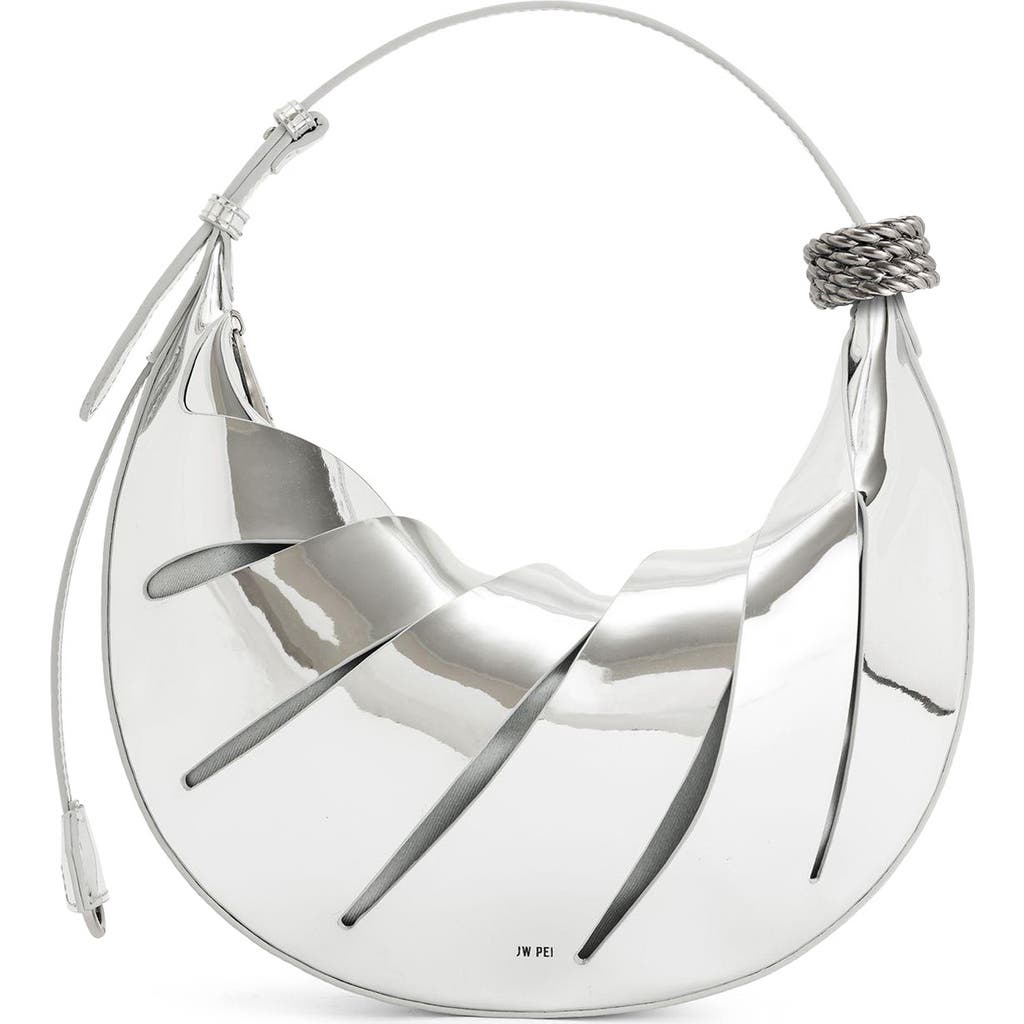 Jw Pei Jana Hollow Out Faux Leather Shoulder Bag In Silver