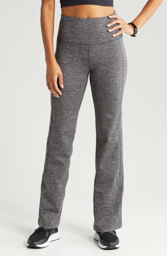 Zella Cozy Tech High Waist Straight Leg Leggings In Grey Shade Melange
