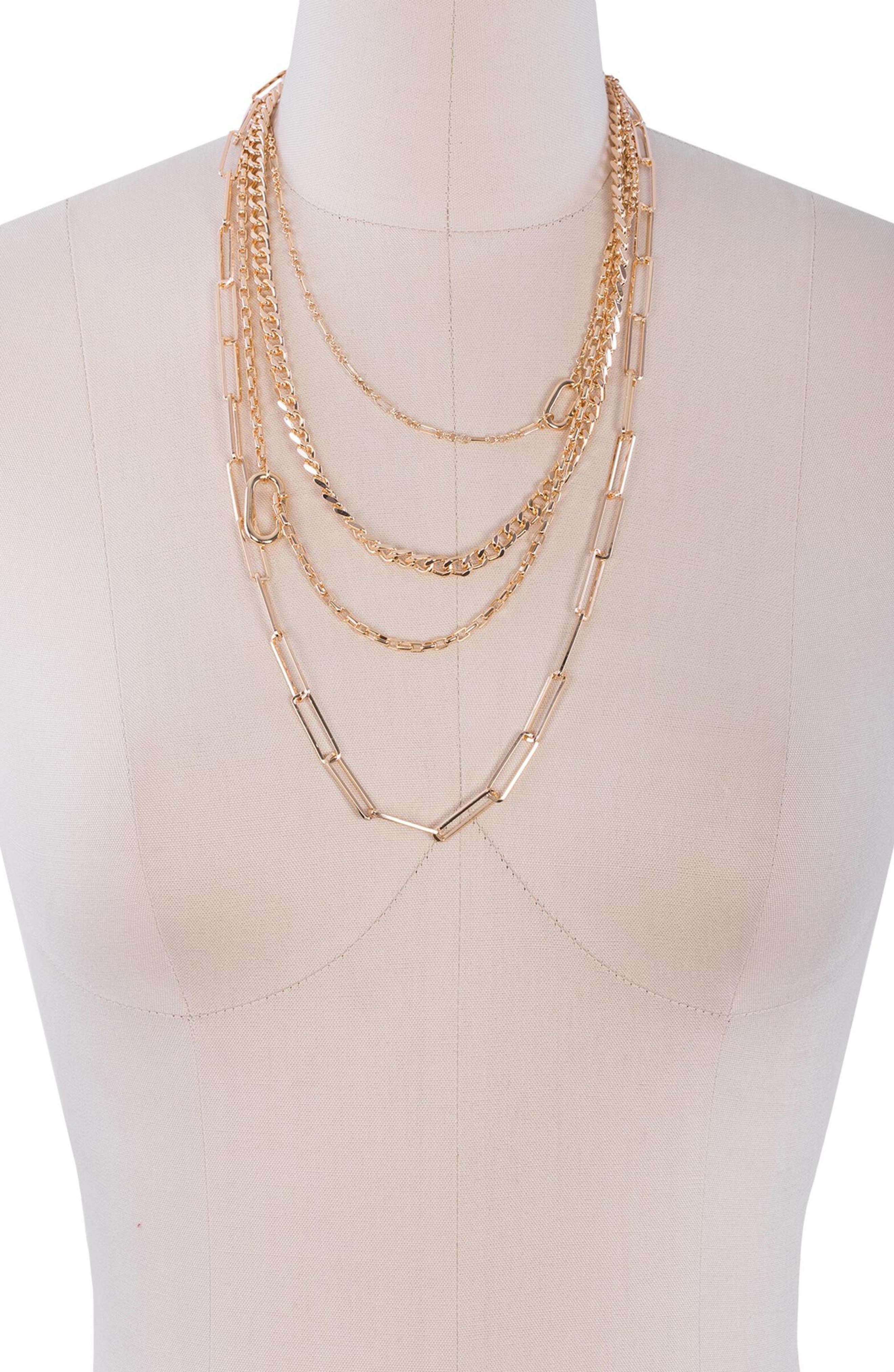 SAACHI Mixed Chain Link Layered Necklace Nordstromrack